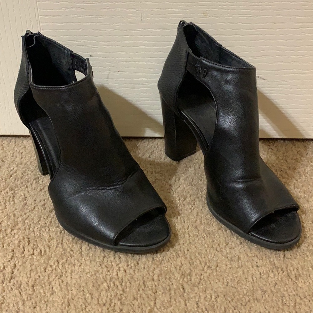 Peep toe booties